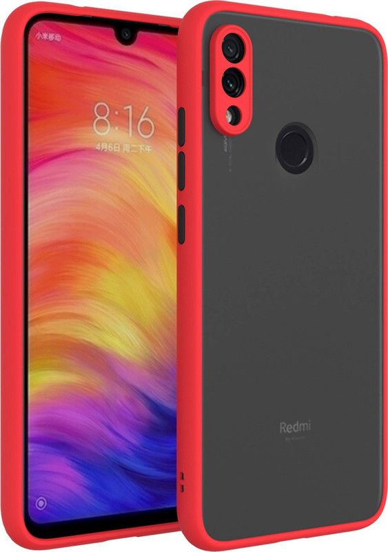 AOnes Back Cover for Redmi Note 7  (Red, Cases with Holder, Pack of: 1)