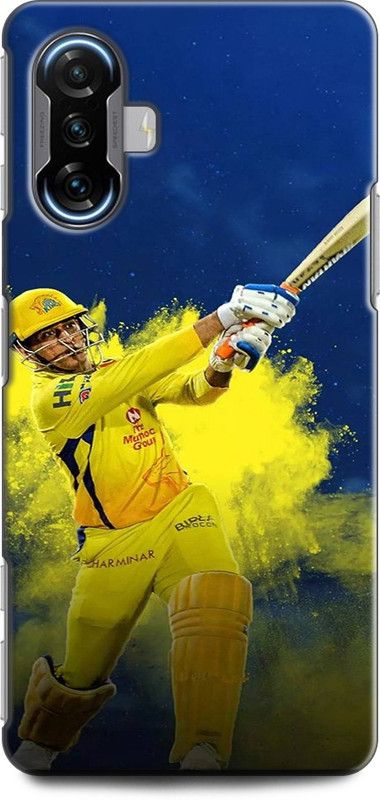 Wall Art Back Cover for POCO F3 GT M S DHONI, CHENNAI SUPER KING, IPL, IPLT20,CSK, DHONI  (Multicolor, Dual Protection, Pack of: 1)