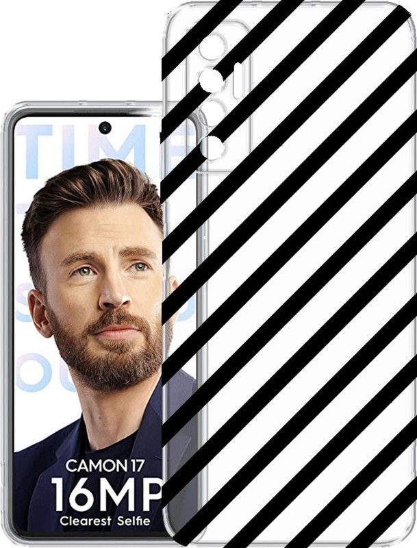 HANIRY Back Cover for Tecno Camon 17  (Black, Transparent, Flexible, Silicon)