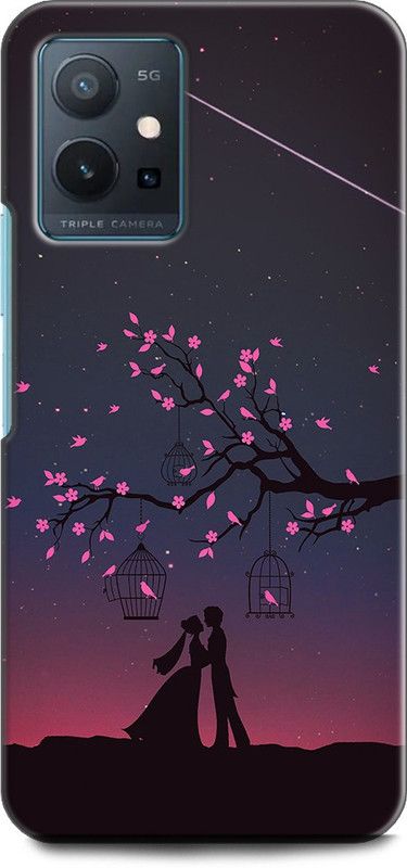 Wall Art Back Cover for Vivo Y75 (5G) LOVE, GRIL AND BOY, FOREVER, TOGRTHER  (Multicolor, Dual Protection, Pack of: 1)