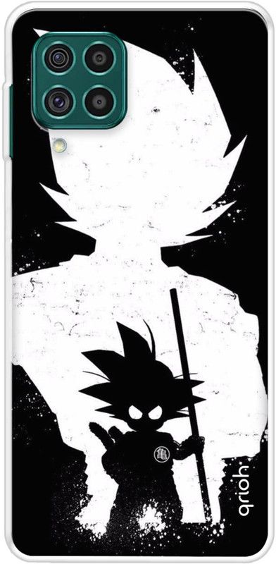QRIOH Back Cover for Samsung Galaxy F62  (Black, White, Grip Case, Silicon, Pack of: 1)