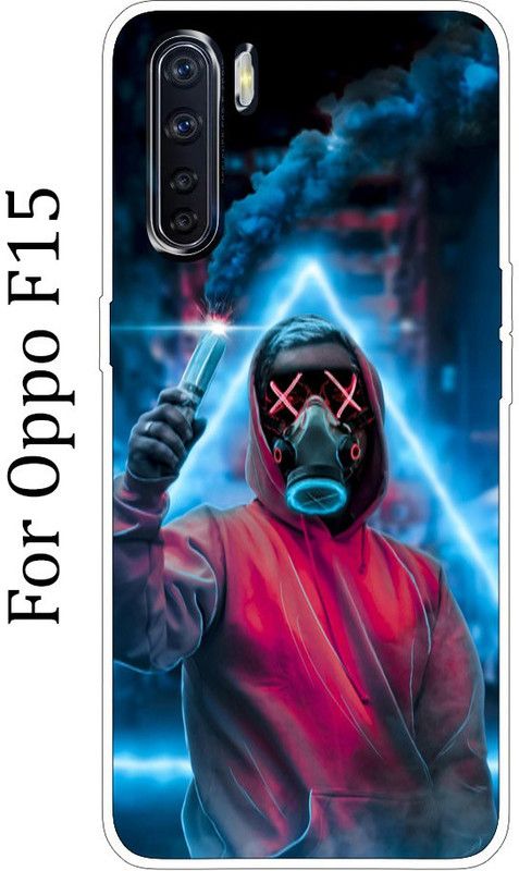 BeauCase Back Cover for OPPO F15  (Pink, Blue, Grip Case, Silicon, Pack of: 1)