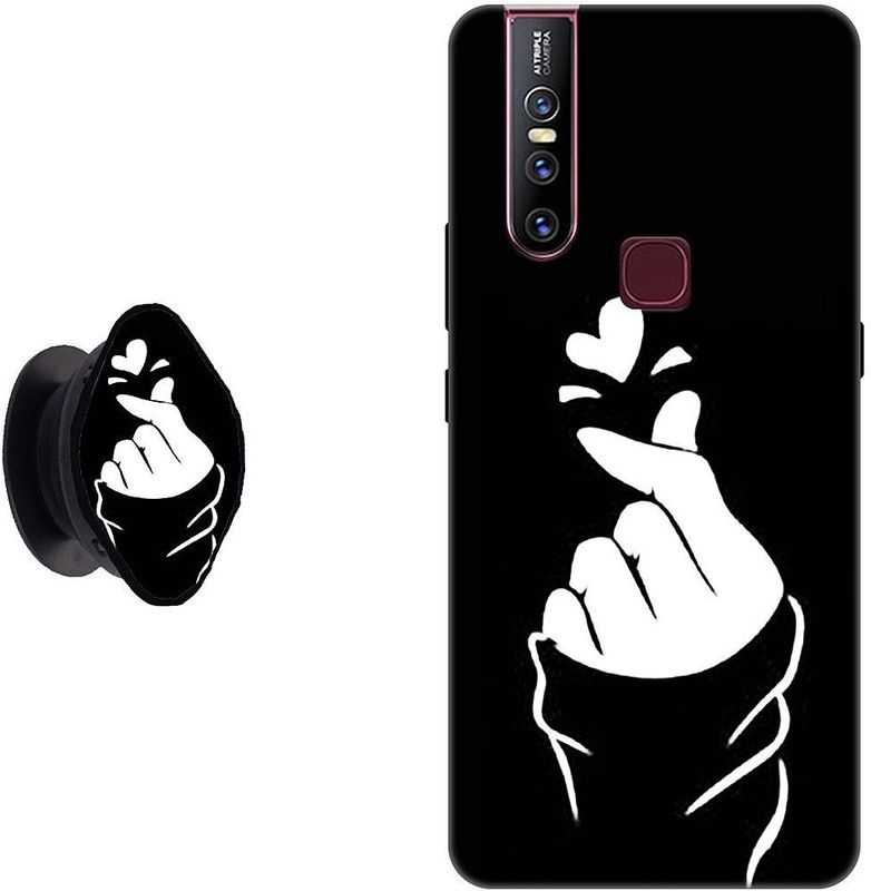 SPBR Back Cover for Vivo V15  (Black, White, Cases with Holder)