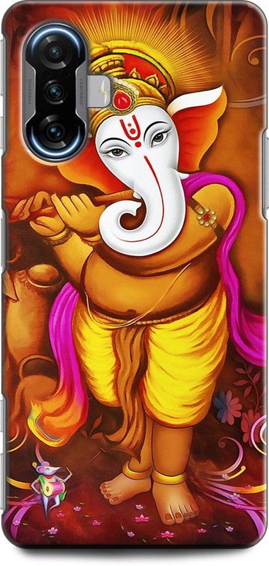 Wall Art Back Cover for POCO F3 GT GANESH, GOD, GANPATI, GANESH JI  (Multicolor, Dual Protection, Pack of: 1)