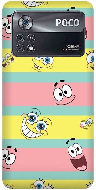 play fast Back Cover for POCO X4 Pro 5G, SPONJBOB, SQUIRPANTS, CARTOON  (Multicolor, Hard Case, Pack of: 1)