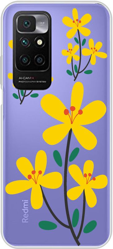 LoveCase Back Cover for Redmi 10 Prime  (Purple, Yellow, Silicon, Pack of: 1)