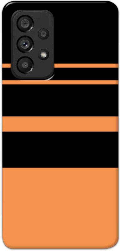 NDCOM Back Cover for Samsung Galaxy A53 5G Orange Stripe Pattern Printed  (Multicolor, Hard Case, Pack of: 1)