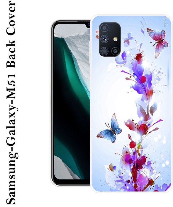SHIVKUDI Back Cover for Samsung Galaxy M51  (Blue, Pink, Grip Case, Silicon)