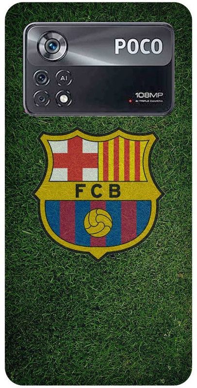 play fast Back Cover for POCO X4 Pro 5G, FCB, BARCELONA, LOGO, SIGN  (Green, Hard Case, Pack of: 1)