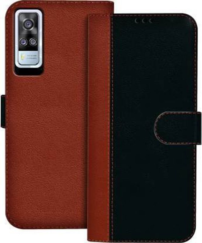 Amoha Flip Cover for VIVO Y51  (Black, Brown, Magnetic Case, Pack of: 1)