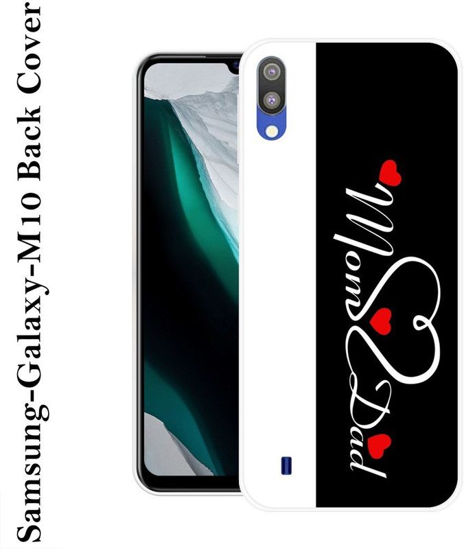 SHIVKUDI Back Cover for Samsung Galaxy M10  (Black, White, Grip Case, Silicon)
