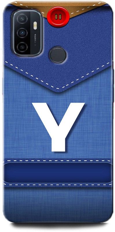 INDICRAFT Back Cover for OPPO A53, CPH2127 Y, Y LETTER, Y NAME, BLUE, JEANS, ALPHABET  (Multicolor, Hard Case, Pack of: 1)