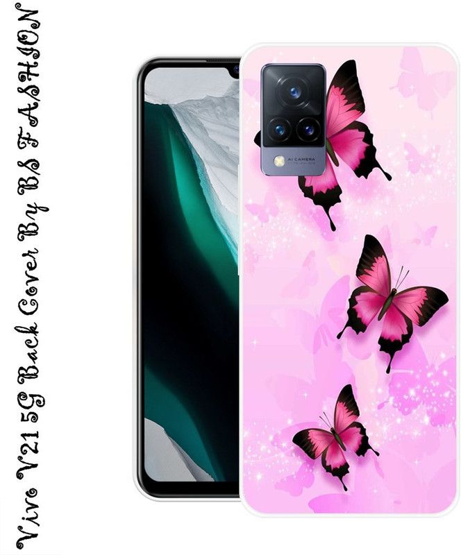 SHYAMSHREE Back Cover for ViVO V21 5G  (Pink, Grip Case, Silicon)