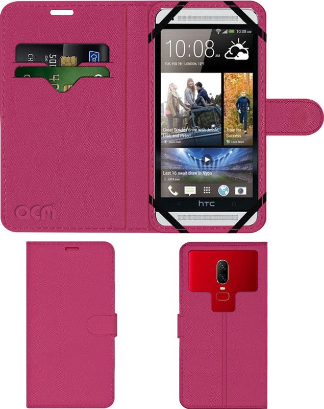 ACM Flip Cover for Htc One Dual Sim  (Pink, Cases with Holder, Pack of: 1)