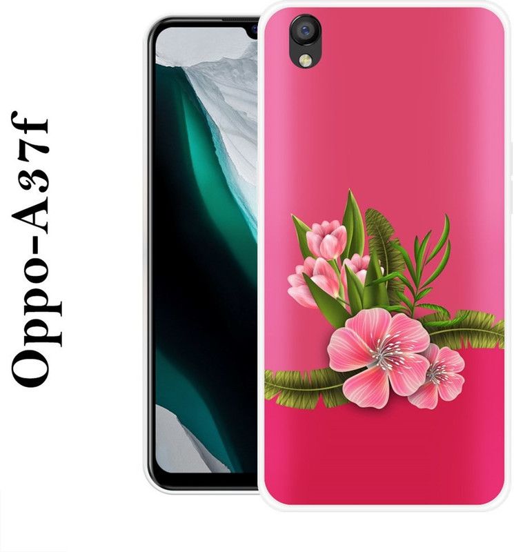 INDIALAND Back Cover for Oppo A37f  (Pink, Green, Silicon)