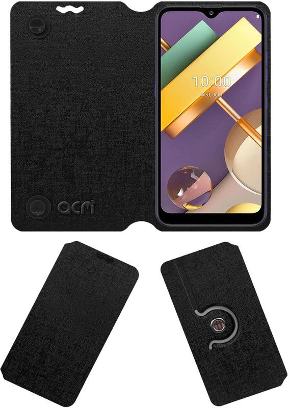 ACM Flip Cover for Lg K22  (Black, Cases with Holder, Pack of: 1)