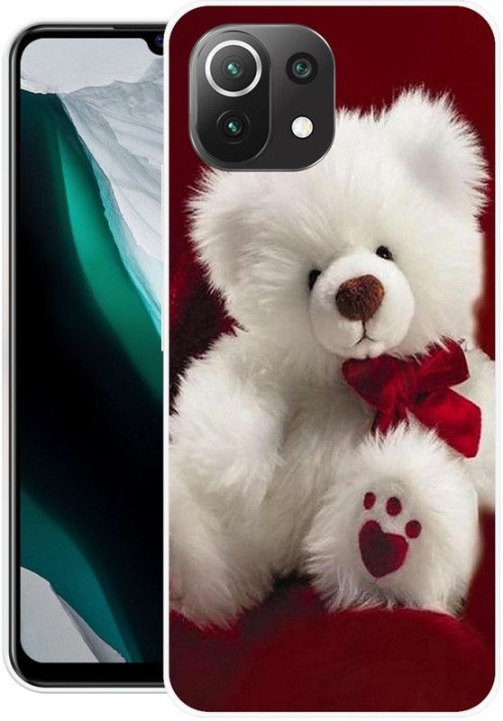 Shivay Mobicase Back Cover for Mi 11 Lite  (White, Red, Dual Protection, Silicon, Pack of: 1)
