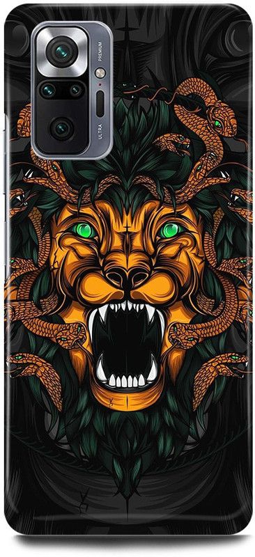 JUGGA Back Cover for Redmi Note 10 Pro, LION, MEDUSA, ANGRY, LION  (Yellow, Hard Case, Pack of: 1)