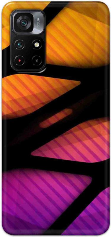 NDCOM Back Cover for POCO M4 Pro 5G Yellow Orange Printed  (Multicolor, Hard Case, Pack of: 1)