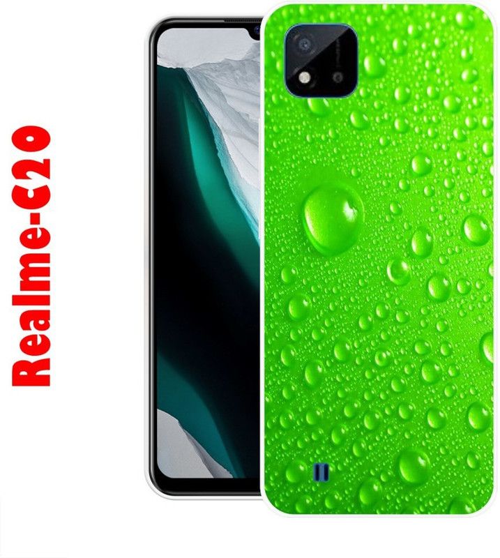 CellWorld Back Cover for Realme C20  (Green, Silicon)