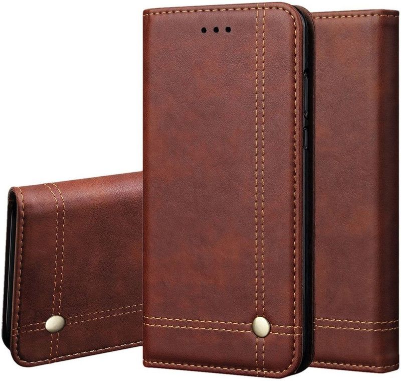 VeeGee Pouch for POCO F1  (Brown, Magnetic Case)