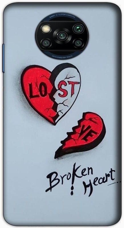 CROKIAN Back Cover for POCO X3 Broken Heart Back Cover  (Multicolor, Hard Case, Pack of: 1)