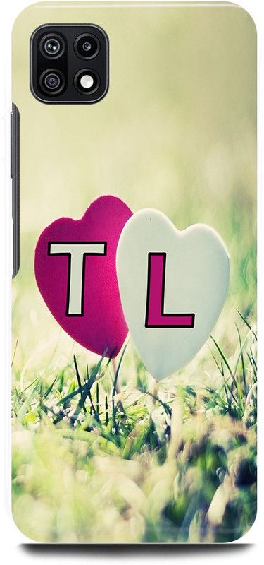 JUGGA Back Cover for SAMSUNG Galaxy A22 5G, T LOVES L NAME,T NAME, L LETTER, ALPHABET,T LOVE L NAME  (Green, Hard Case, Pack of: 1)