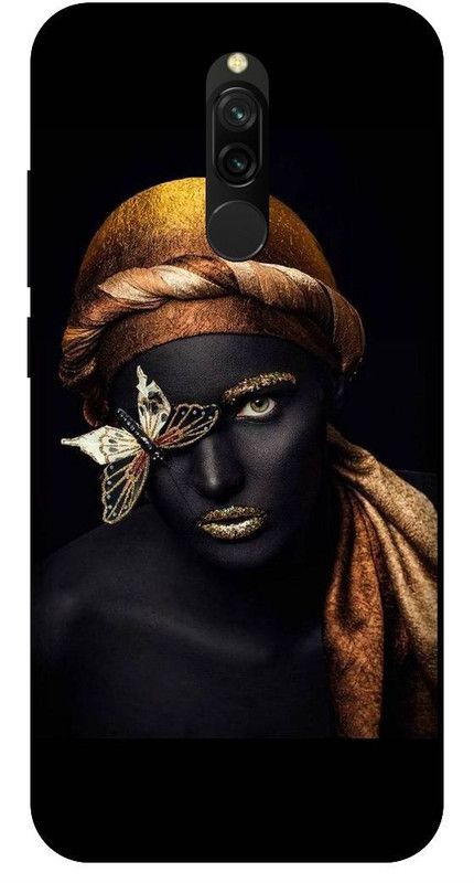 SSMORYA Back Cover for Mi Redmi 8 Black Girl Printed Back Cover  (Multicolor, Waterproof)
