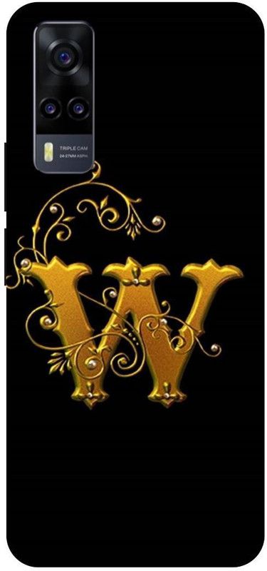 THE NARAYANA COLLECTIONS Back Cover for VIVO Y51 (2020)- V2030-W,NAME,DESIGN,ALPHABET,LATTER  (Multicolor, Hard Case, Pack of: 1)