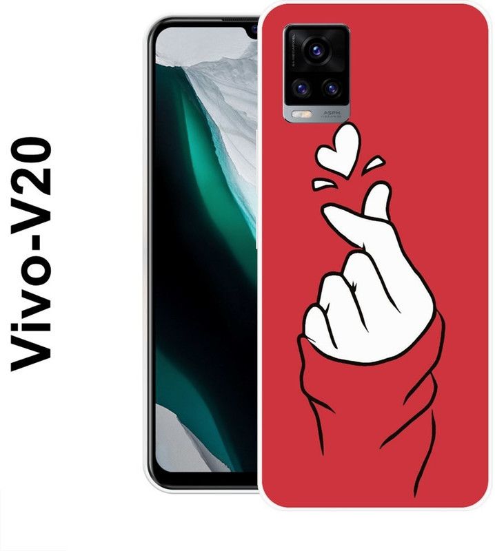 Sswastik Back Cover for Vivo V20  (Red, White, Grip Case, Silicon)