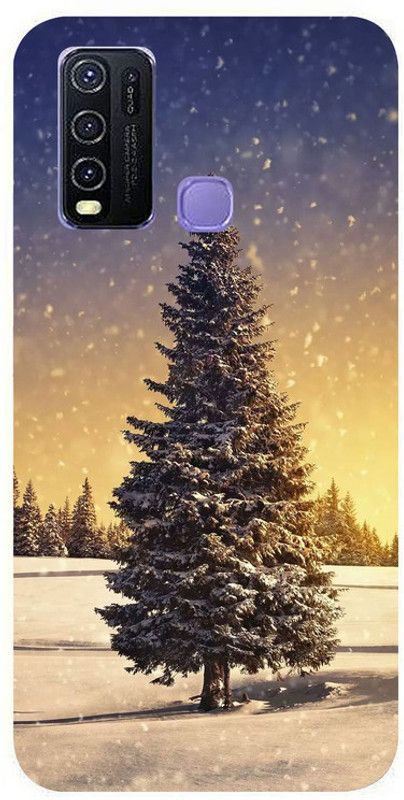 Skyhawk Back Cover for Vivo Y50 White Christmas Tree  (Multicolor, Waterproof, Silicon, Pack of: 1)