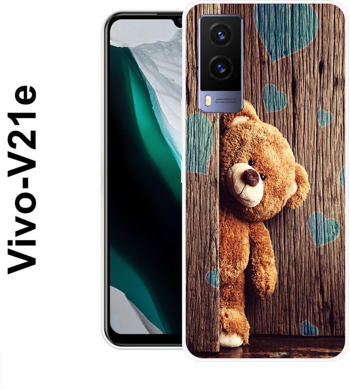 KLC Back Cover for Vivo V21e  (Brown, Blue, Grip Case, Silicon)
