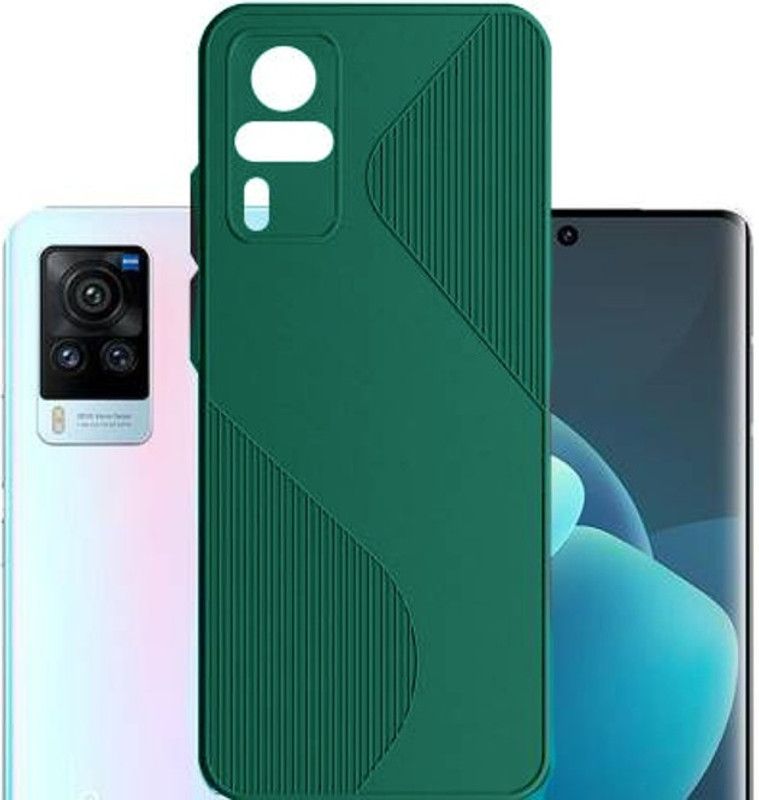 EmptyMinds Back Cover for Vivo X60 Pro  (Green, Grip Case, Silicon, Pack of: 1)