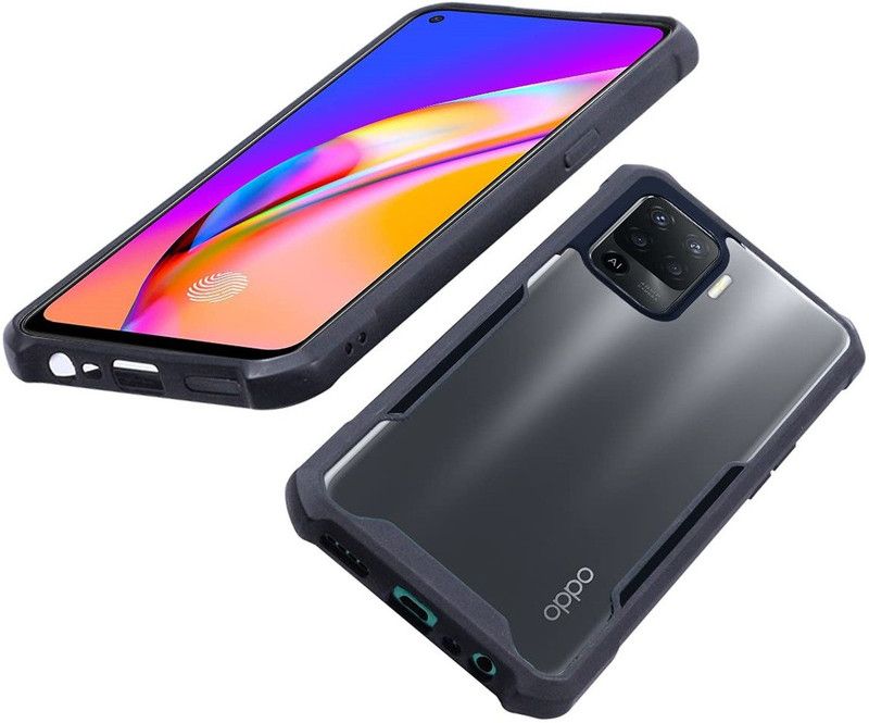 Cell Mobile Bumper Case for OPPO F19 Pro  (Black, Transparent, Grip Case)