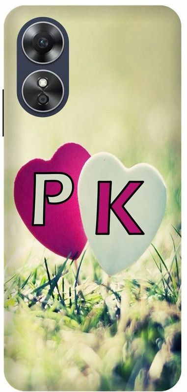 Dimora Back Cover for OPPO A17, P LOVES K NAME P NAME K LETTER ALPHABET P LOVE K NAME  (Multicolor, Hard Case, Pack of: 1)