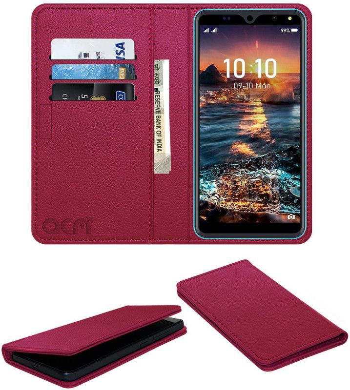 ACM Flip Cover for Ikall Z4  (Pink, Cases with Holder, Pack of: 1)