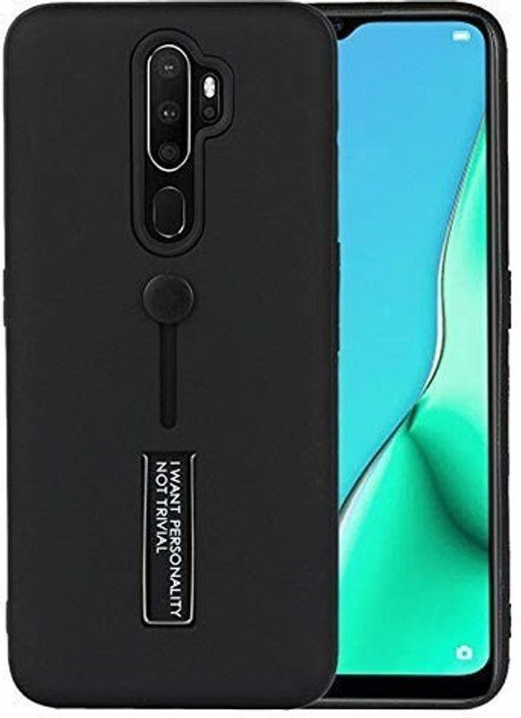 FITSMART Back Cover for OPPO A5 2020  (Black, Rugged Armor, Pack of: 1)
