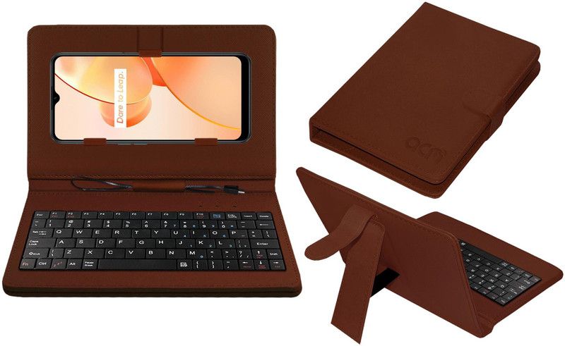 ACM Keyboard Case for Realme C31  (Brown, Cases with Holder, Pack of: 1)