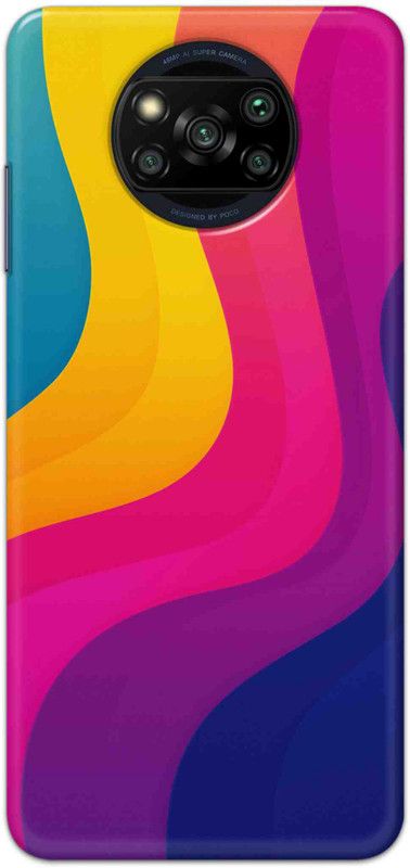 NDCOM Back Cover for POCO X3 Pro Rainbow Color Wave Printed  (Multicolor, Hard Case, Pack of: 1)