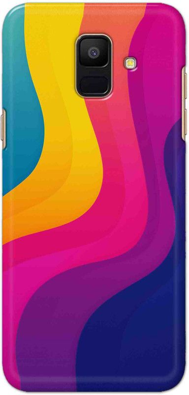 NDCOM Back Cover for Samsung Galaxy A6 Rainbow Color Wave Printed  (Multicolor, Hard Case, Pack of: 1)