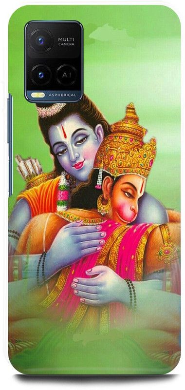 DIKRO Back Cover for Vivo Y21, V2149, RAM, JAI, SHREE, RAM, HANUMANJI  (Green, Hard Case, Pack of: 1)
