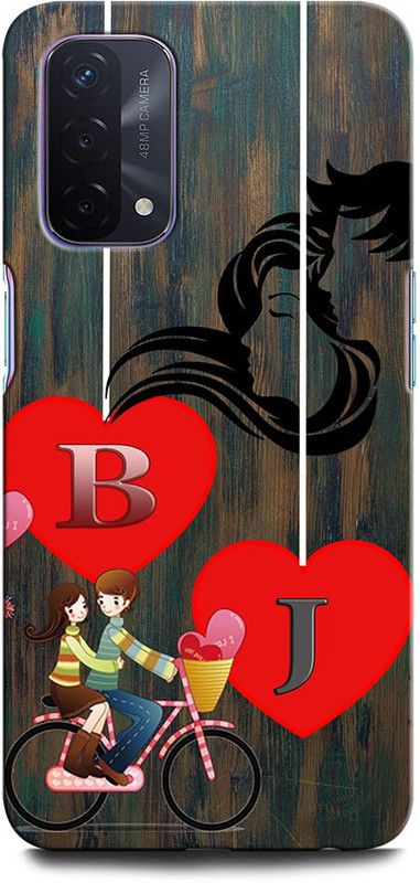 ORBIQE Back Cover for OPPO A74 5G BJ, B LOVE J, J LOVE B, B LETTER, J LETTER, BJ NAME  (Multicolor, Hard Case, Pack of: 1)