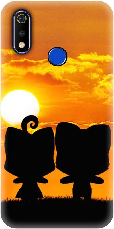 Smutty Back Cover for Realme 3, RMX1825, RMX1821 - Cute Cat Print  (Multicolor, Hard Case, Pack of: 1)