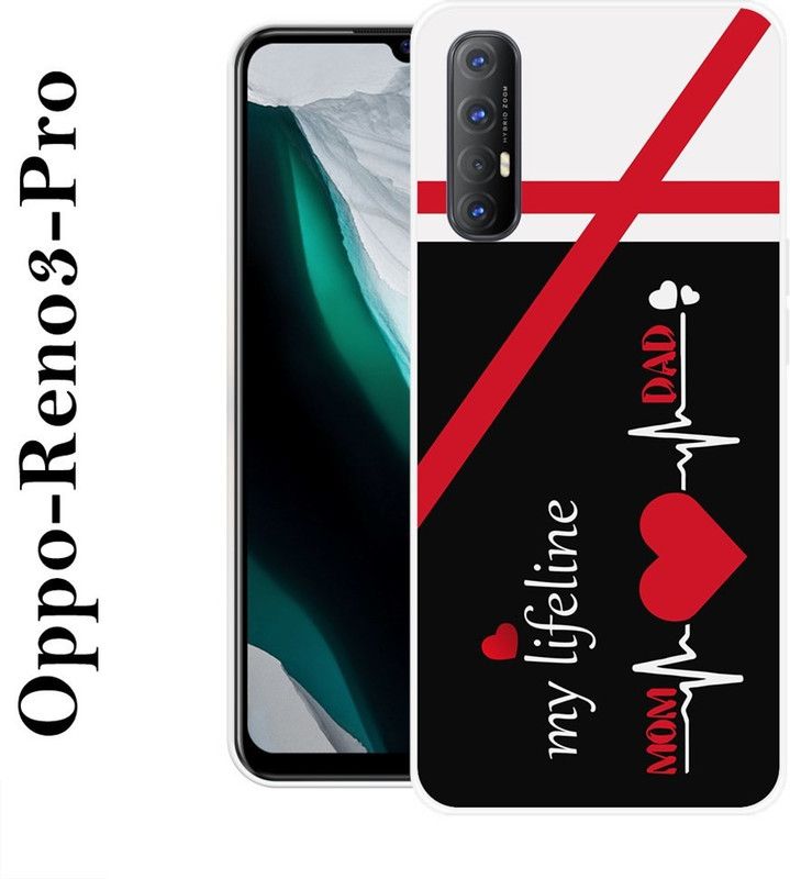 BAGRA Back Cover for Oppo Reno3 Pro  (Black, White, Silicon)