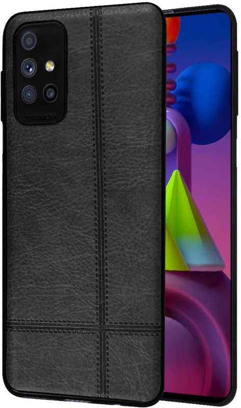 Flipkart SmartBuy Back Cover for Samsung Galaxy M51 Leather Finish Soft TPU Case  (Black, Flexible, Pack of: 1)