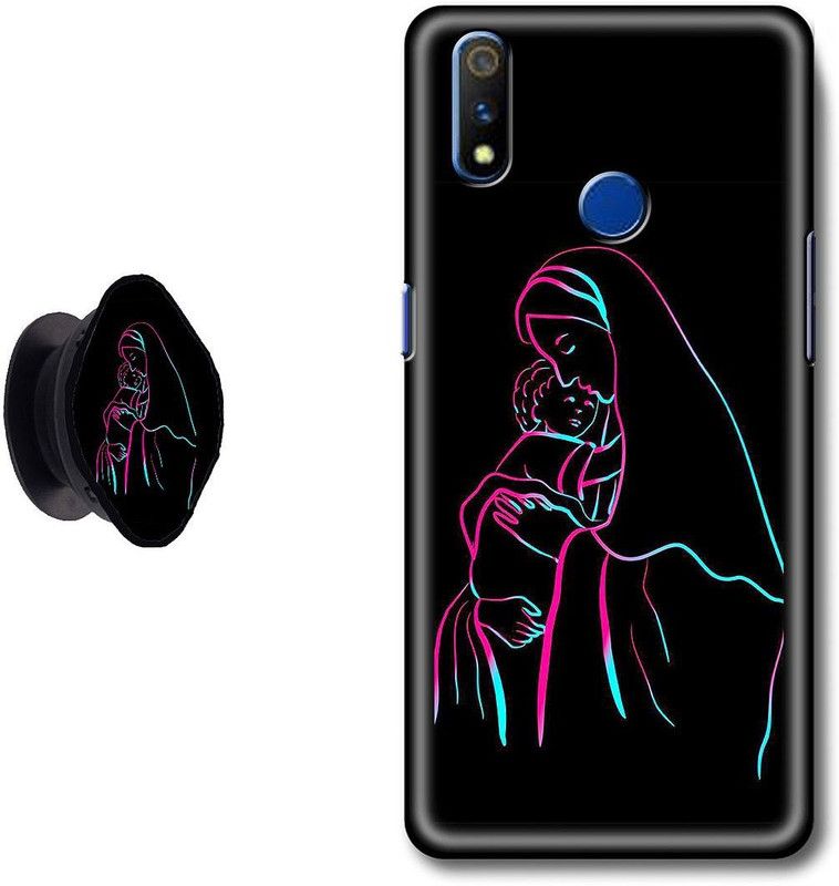 My Swag Back Cover for Realme 3, Realme 3i  (Black, Cases with Holder, Pack of: 2)