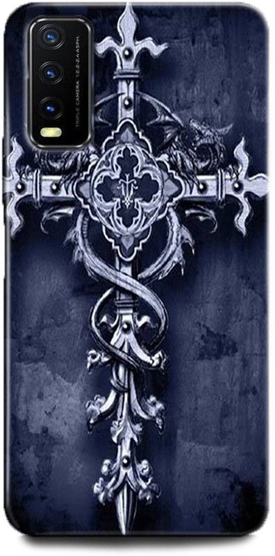 INDICRAFT Back Cover for Vivo Y12G, V2068 JESUS, CRIST, JESUS SAVES CROSS, GOD, LORD  (Multicolor, Dual Protection, Pack of: 1)