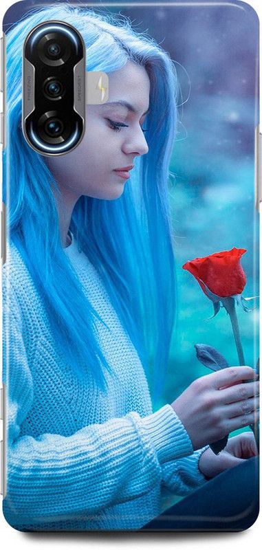 play fast Back Cover for POCO F3 GT CUTE, GIRL, ROSE, LOVELY, GIRL  (Blue, Hard Case)