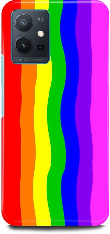 play fast Back Cover for Vivo y75 5G, V2142 RAINBOW, COLORFUL, ABSTRACT, ART  (Multicolor, Hard Case, Pack of: 1)