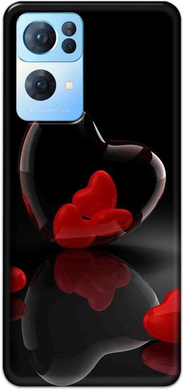 NDCOM Back Cover for OPPO Reno7 Pro 5G Love Hearts Printed  (Multicolor, Hard Case, Pack of: 1)